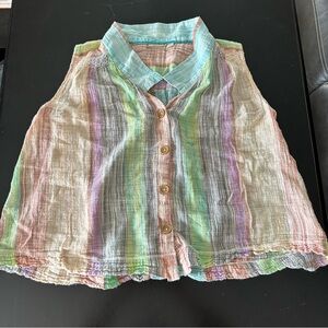 Holding horses sleeveless knit cropped top, size 4